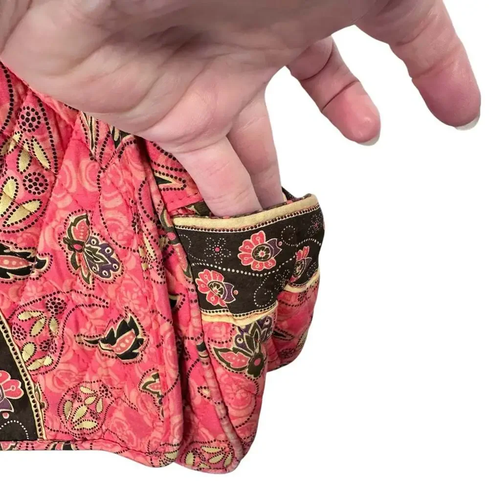 MaggiB Coral Floral Quilted Crossbody Shoulder Bag Purse
